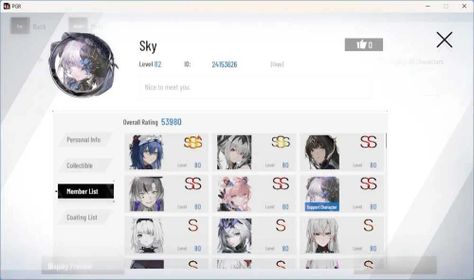 ASIA|Lv.82|2 SSS|[Rosetta A,Teddy S,Qu S,Liith D,Bianca C,Lucia CW]+Sign|9 Coat|6 Wpn(6*)|Check SS PGR176B