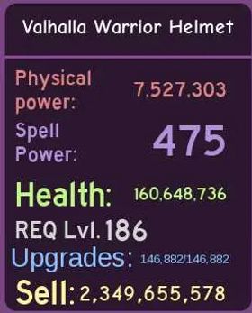 Valhalla Warrior T3 75m GodPot - Dungeon Quest Reborn