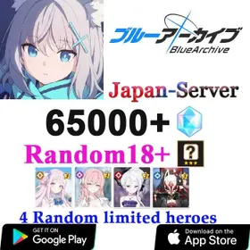 B40【JP】✅ 65000+ diamonds  +(limited) Mika+  (swimsuit) Hanako+ Hina (Dress) +(limited) Wakamo+4 Random Limited Hero+ 18+ random 3-star heroes | Blue Archive |  full access | Android|IOS |