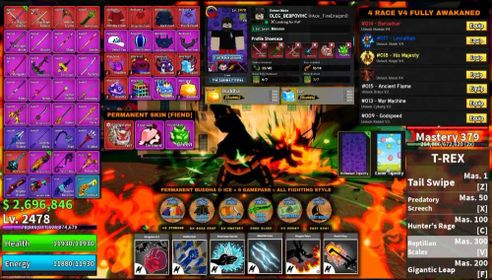 🐲Blox Fruit | Perm Buddha &ICE + Perm Fiend Yeti Skin, Torment, Green Lightning] + 6 Gamepass + 4 Race V4 + 5 Mythical Fruit + 4 Mythical Accessory