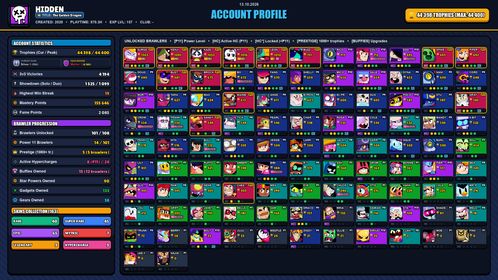 GEMS SPENT 18187 💙 44k TROPHY 💙 163 SKINS 💙 VALKYRIE JANET 💙 CHAINSAW BUSTER 💙 SOVEREIGN BLING RICO 💙 GODZILLA BUZZ 💙 KIZU KENJI 💙 TUSKED NITA 💙 LIGHT MECHA BO 💙 SURGE LIGHTYEAR 💙 SQUAD BUSTER SHELLY 💙 MOLDY MIKE 💙 CERBERUS TICK 💙 101 BRAWLERS 💙 14 MAX