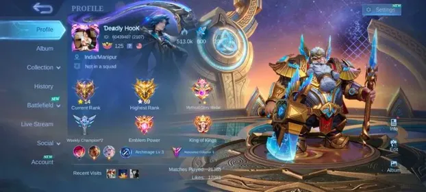 ML# 1664 LUCKYBOX Franco Karrie oddett Uranus KOF Karina collector Natalia deluxe 25 good win rate Hero emblem Max