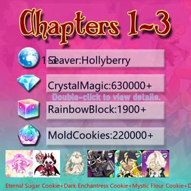 Hollyberry|Eternal Sugar Cookie+Dark Enchantress Cookie+Mystic Flour Cookie+Dark Cocoa+Wind Archer Cookie+Thor Cookie+Camellia|Crystals630000+|Rainbow Cubes220000+|Cookie Cutters1900+|Chapters 1-3 iOS/Android/Starter Account|508887S