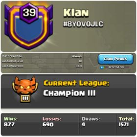Lv 39 | Name Changed Clan | Name: Klan | Champion 3 | Clan Capital 10 All Max | Fast Delivery |