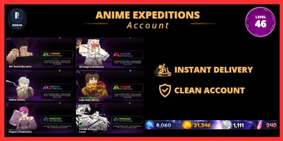 4x Meta Unbound Units - 8th Sword, Elf Mage, Hollow,  Lady Giant (All Evolved) | Anime Expeditions | Clean Acc