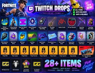 [33 Items] Fortnite Twitch Drops | Urban Assault Headhunter + Treat Axe Pickaxe + Treat Bag Back Bling