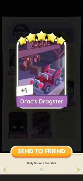 Monopoly GO 5 Star - [Set16-8 Drac's Dragster]