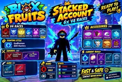 🔥 MAX LEVEL BLOX FRUITS ACCOUNT | 6 RACES V4 | 6 RACE V3 | CDK | GODHUMAN | UNVERIFIED | NO EMAIL | AUTO DELIVERY | READY TO PLAY | BLOX FRUIT | BLOX FRUITS | BLOXFRUIT | BLOXFRUITS  cyyyrx
