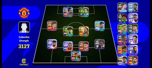 3127+ Team 🔥 Torres 105 🔥 Rodri 107 🔥 Simon 106 (GK) 🔥 Only Konami linked ✅