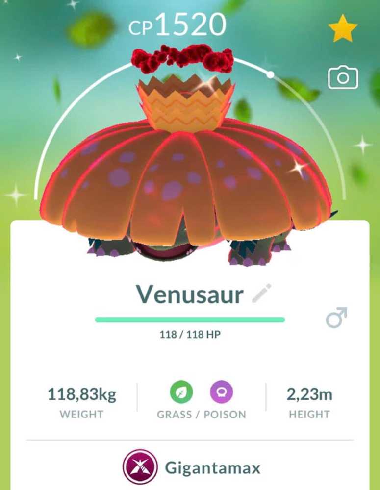 Pokémon Go - Shiny Venusaur Gigantamax SZ XXS- Trade Registered - available