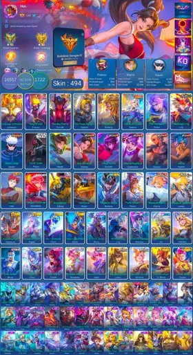 GLOBAL SERVER | MEGA COLLECTOR IV | 494 SKIN | EX GLORY 81 | 2 LEGEND | 3 COLLECTOR | 1 ZENITH, JJK, NEXUS SEA, AOT, DUCATI, NEO BEAST, SANRIO,STARWRS, 5 KOF, 2 ASPIRANT, 2 TRANSFORMER, ETC | FULL ACCESS EMAIL