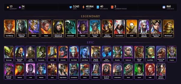 [STARTER]Shu-Zhen+Geomancer+Wukong+Vallaryn the Equalizer+Deliana+Ronda+Aleksandr+Xenomorph+Skeletor+Scyl+Deathknight+33Epics