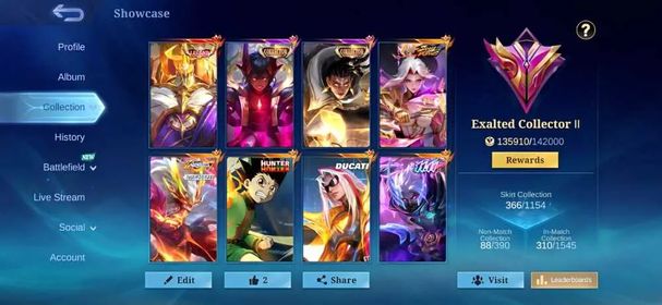 [IOS/ANDROID] CEL LVL 62 | 112 HEROES | 366 SKINS | EXALTED 2 | JOHNSON LEGEND - 2 COLLECTOR DYRROTH BRODY - HANABI SOUL VESSEL - HXH GON - MOSKOV ALLSTARS - HAYA SHURA - LEOMORD DUCATI