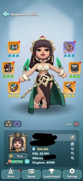 2 - TG 6 | 304M Power | 30 Hero | 111k Gems | 4 Skin | VIP 8 | INSTANT DELIVERY!