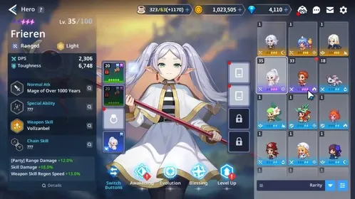 ASIA W2 Lvl 1|4K Gem|Frieren Collab| Kamael +EXWP, Eunha +EXWP, Frieren +EXWP, Stark +EXWP, Claude |Log Google|Check SS|(GT1000)