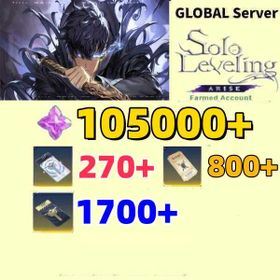 Global server|105000+ Essence Stones +18 SSR Hunter|+|40 SSR weapons |Custom Draw Ticket：1700+| + Rate Up Draw Ticket：270+ | +|800+ Weapon Custom Draw Ticket||Initial Account Only completed the beginner tutorial|IOS/Android/PC|Fast and secure delivery|Solo Leveling: Arise