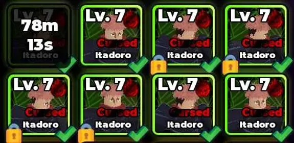 👑 Roll Anime to Fight | Itadoro x10 Lv. 7 | Cursed | Trait Cursed | 👑