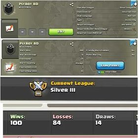 【PLYBOY】 ➤LEVEL 8 CLAN ➤ SILVER 3 CWL LEAGUE ➤ CLAN CAPITAL 1 ➤ WIN 100