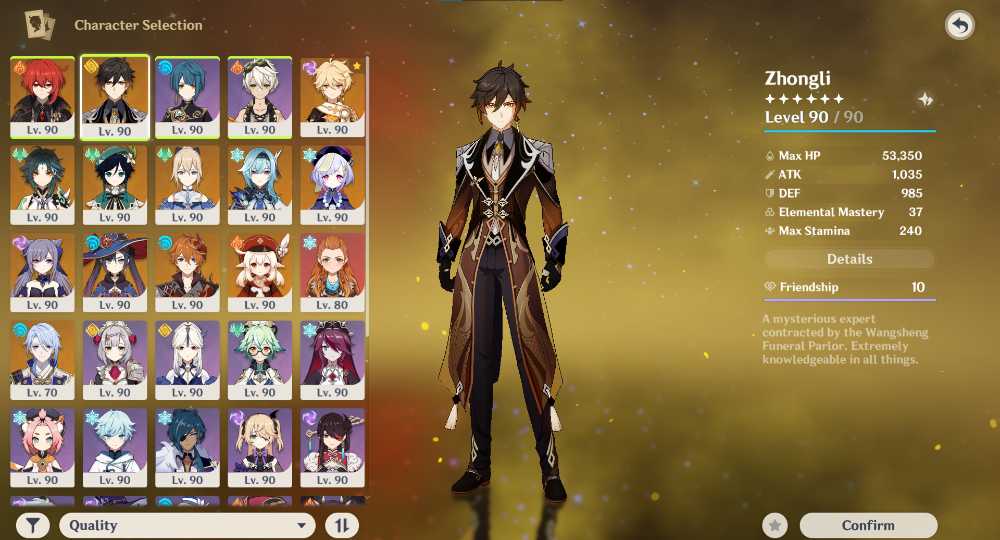 ASIA AR60 5 Stars 24 Diluc C1 Venti C1 Xiao C2 Zhongli C2 