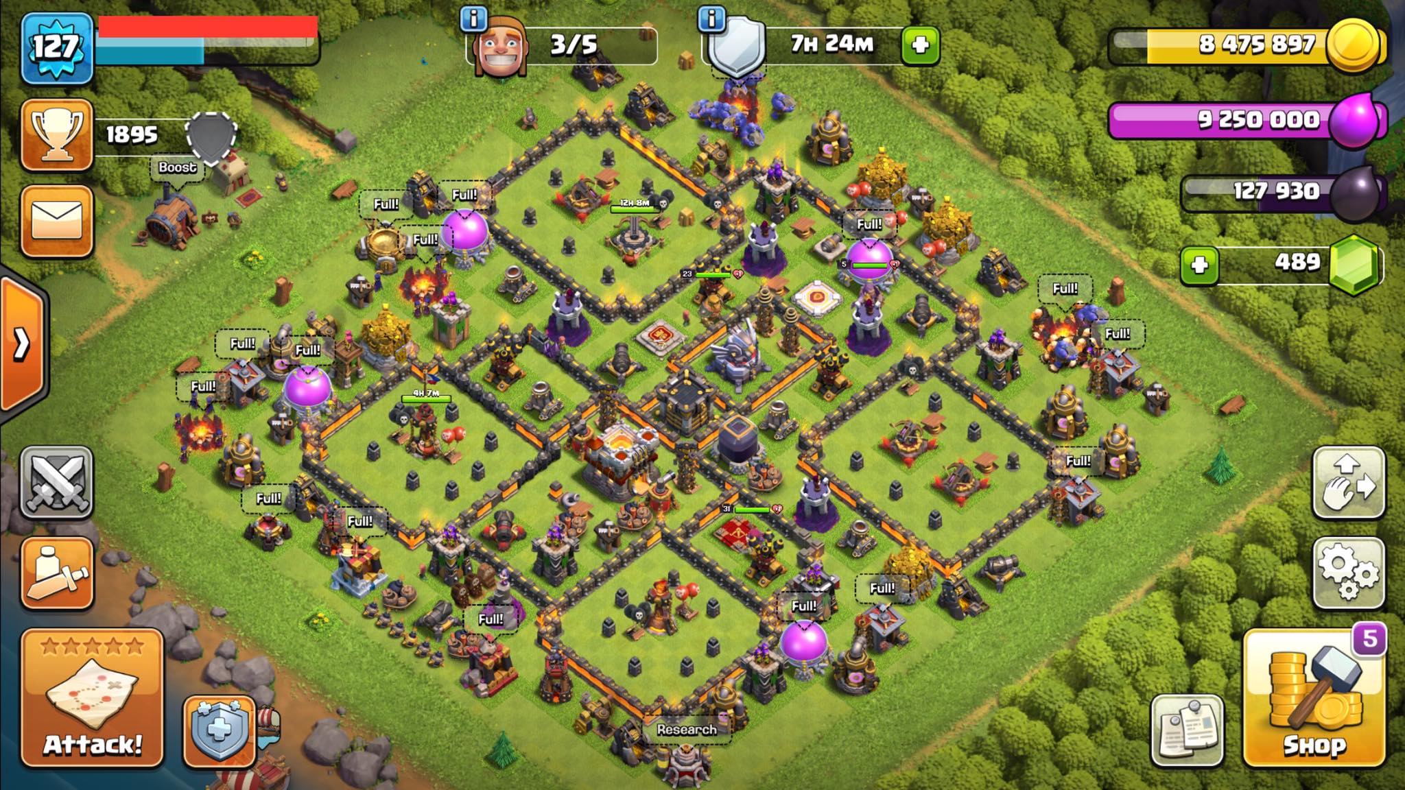 TH11 LVL127 | Heroes : BK23 AQ31 GW5 | Decent Base | Best Price