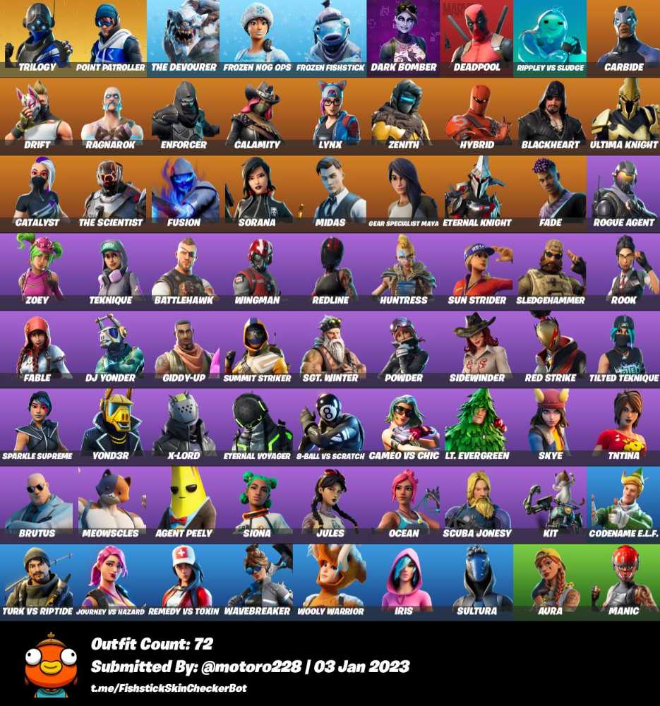 72 skins / ORANGE JUSTICE / STAR WAND / Drift / Sorana / Catalyst