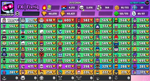 40k CUPS - 80 BRAWLERS - 17[MAX+HYPER] - 9x10 LVL - 1 BP+ BOUGHT - 88 SKINS - NIGHT MECHA CROW - LIGHT MECHA BO - FULL ACCESS - AUTOMATIC DELIVERY - #214