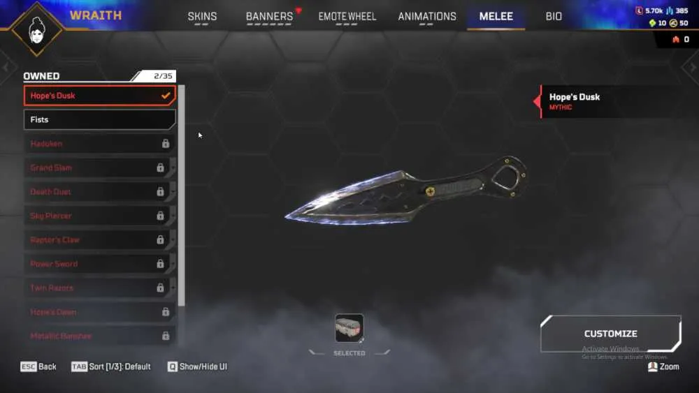 Wraith Rift Skin LVL 395 | HEIRLOOM WRAITH HOPE'S DUSK AND WRAITH PRESTIGE SKIN LVL 2 ...