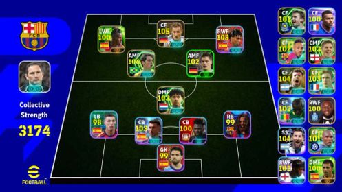 Strength - 3174💫 (Big Time-🔶Kaka- 106)💓Lamine Yamal 103💓Miroslav Klose- 105 ✅Save On konami Only Linked