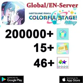 I【GLOBAL】 200000+ Gems]+Random 46 four-star +3 star character roll× 15/ Project Sekai Colorful Stage ft. Hatsune Miku PJSekai]/Android/iOS interworking