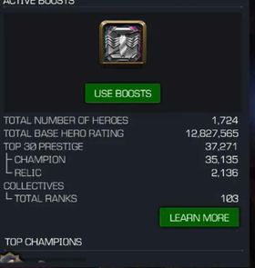 MC48 – Massive Endgame Account | 12.8M Rating, 1,724 Heroes, 103 Total Ranks, 125M Gold