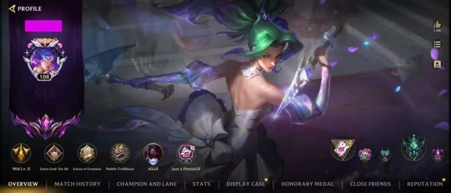 [NA] S18 MASTER | 50.3% | Crystal Akali 82 Skins | 109 Champions