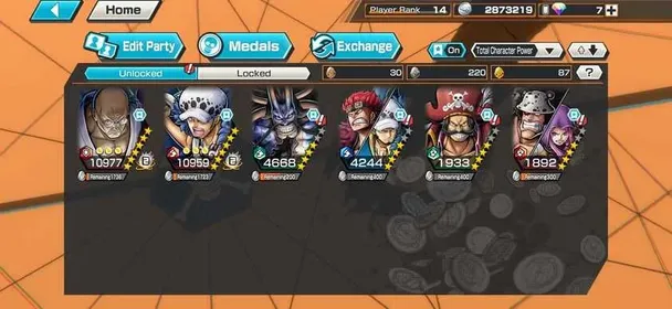 [4630][IOS+ANDROID] 5 EX / Nusjuro + Law + Kid Law + Kaido + Roger , Support 117%