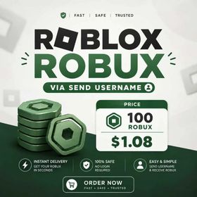 100 Robux Instant Via Send by Username | No Login No Tax No Delay