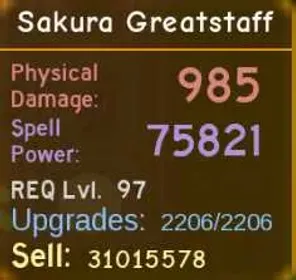 Sakura GreatStaff Max - Legendary - Dungeon Quest Reborn