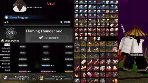 Slayers 2 BEST ACCOUNT CLAN UZUI LVL 182 + BREATHING THUNDER UNLOCK SKILL Account Clean X Instant Delivery[ikbl049]