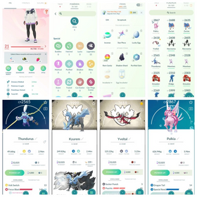 💯 Level 21 🔥 Legendary 15 ⚡ Origin Shiny Palkia  Spacial rend 🌟 Rare Candy 132 🍭 Special bg Kyurem, Zacian , Yveltal 🐉 Location background Pikachu ✍️ Name Changed Full Access
