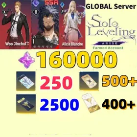 Global server|150000-160000 Essence Stones+[Custom Draw Ticket：2000-2500+ Rate Up Draw Ticket：200-250]+Random 8-15 SSR characters or weapons Woo Jinchul Sung Il-Hwan Alicia+2nd Anniversary Special Draw Ticket：400|450-500 Weapon Custom Draw Ticket|+Initial Account Only completed the beginner tutorial| Fast and secure delivery|IOS/Android/PC| Solo Leveling: Arise