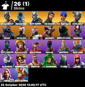 【Take The L】𝗔𝗕𝗔𝗡𝗗𝗢𝗡𝗘𝗗! [SK:26|C1S1|XBOX] ELITE AGENT THE WORM PULSE AXE MAKO CHAPTER 1 COLLECTOR OG DRIFT REAPER CALAMITY FA