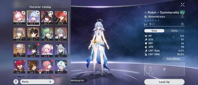 Starter TL 4 | ASIA | Evanescia + Robin Summeretto + Huohuo + Sparkle + Archer + DHPT + Bronya | Unset All | First Own | Manual Play | MC Caelus | 1 Golden Companion Spirit | Never Top Up | Male MC