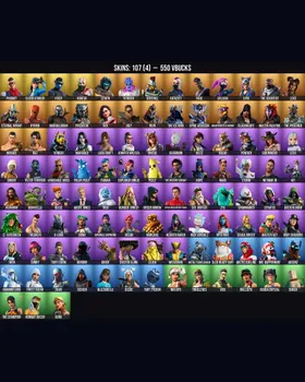 107 Skins Lara Croft ⭐️ Peely ⭐️ Galaxia ⭐️ Aura ⭐️ The Weeknd Combat ⭐️ Catalyst ⭐️ Ruby Shadows ⭐️ Bullseye ⭐️ Rebirth Raven ⭐️ Tony Stark ⭐️ The Champion ⭐️ Kratos ⭐️ Jennifer Walters ⭐️ Marigold ⭐️ Doctor Slone ⭐️ Mystique ⭐️ Mandalor m9427919656