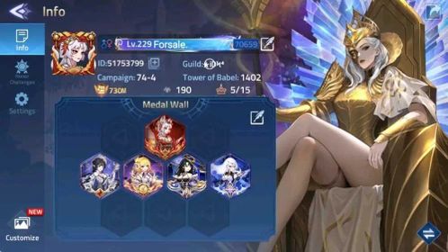 Global|Lv.229|730m Power|Camp 74-4|Vip 10|298 Hero|5 Nexus|47 Awaken|7 UR|4 Epic Skin|Check SS MLA158B