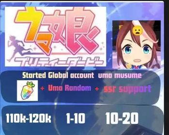 UM851 – Global Starter Account | 110K–120K Karats, Random Uma & 10–20 SSR Support Cards