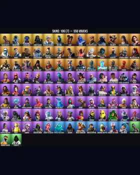 106 Skins Travis Scott ⭐️ Deadpool ⭐️ Astro Jack ⭐️ Meowscles ⭐️ Peely ⭐️ Midas ⭐️ Scarlet Commander ⭐️ Skye ⭐️ Rippley vs Sludge ⭐️ Catalyst ⭐️ Tony Stark ⭐️ The Foundation ⭐️ Jennifer Walters ⭐️ Slayer Juice WRLD ⭐️ Mystique ⭐️ Fable ⭐️ m9449377730