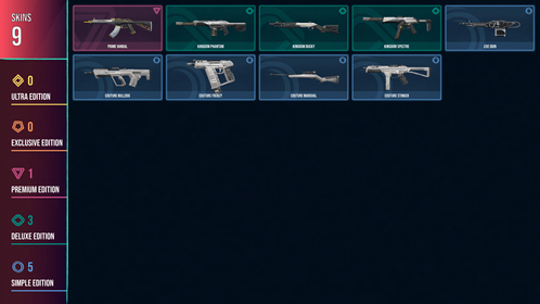 🥑 EU 🥑 9 SKINS 🥑 VALUE: 1775 VP 🥑 Prime Vandal 🥑 Kingdom Phantom 🥑 Kingdom Bucky 🥑 Kingdom Spectre 🥑 .EXE Odin 🥑 Couture Bulldog 🥑 Couture Frenzy 🥑 Couture Marshal 🥑 Couture Stinger 🥑 PLATINUM 2 🥑 32 LEVEL 🥑 INSTANT DELIVERY 🥑 FULL ACCESS 🥑 FDinR 🥑