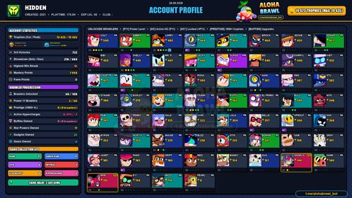 GEMS SPENT 3569 | 19.4K Trophy | 41 SKINS | GODZILLA BUZZ💙RED GODZILLA BUZZ💙SQUAD BUSTER SHELLY💙CLASSIC DYNAMIKE💙ROGUE MORTIS💙MARIPOSA PIPER💙MEGA BOX DARRYL💙OMEGA BOX DARRYL💙SCARLET PALADIN SURGE | 60 Brawler | FULL ACCESS | IOS/ANDROID