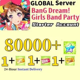 [GLOBAL] [Fast delivery] 80000-85000 Star Stones /Unused Songs |starter account| . Android/iOS universal BanG Dream! Girls Band Party!