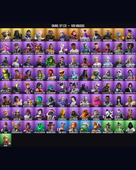 97 Skins Aura ⭐️ Psycho Bandit ⭐️ Kor ⭐️ Torin ⭐️ Erisa ⭐️ Cat Holloway ⭐️ Surf Witch ⭐️ Reaper ⭐️ Slayer Juice WRLD ⭐️ Mandalorian ⭐️ Darth Vader ⭐️ Toona Fish ⭐️ Charlotte ⭐️ Mancake ⭐️ Mave ⭐️ Reese ⭐️ Carnage ⭐️ Evie ⭐️ The Ace ⭐️ Xan m9083692853