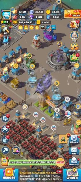 LW160 | IOS Only | 287M Power Peak  | VIP 14 | HQ 35 | S1018 | 21 UR Heroes | 53M Squad | 6 Castle Skins[ Helicopter & Fungus] | 212K Gems | 3 Builder