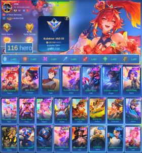 HERO 116 SKIN 148 | EMBLEM ALL MAX| PACE FANNY| NEW MOON CHANGE | VALE GARA| EPIC ROGER| HERO GOOD| SKIN GOOD| INSTANT DELIVERY