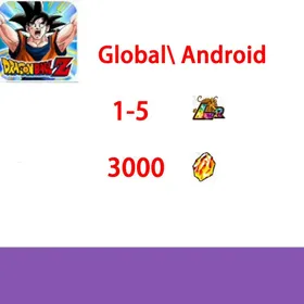Global|Level 1|[Android /only]| 3000diamond]+LR：1-5| Dragon Ball Z Dokkan Battle |Fast delivery